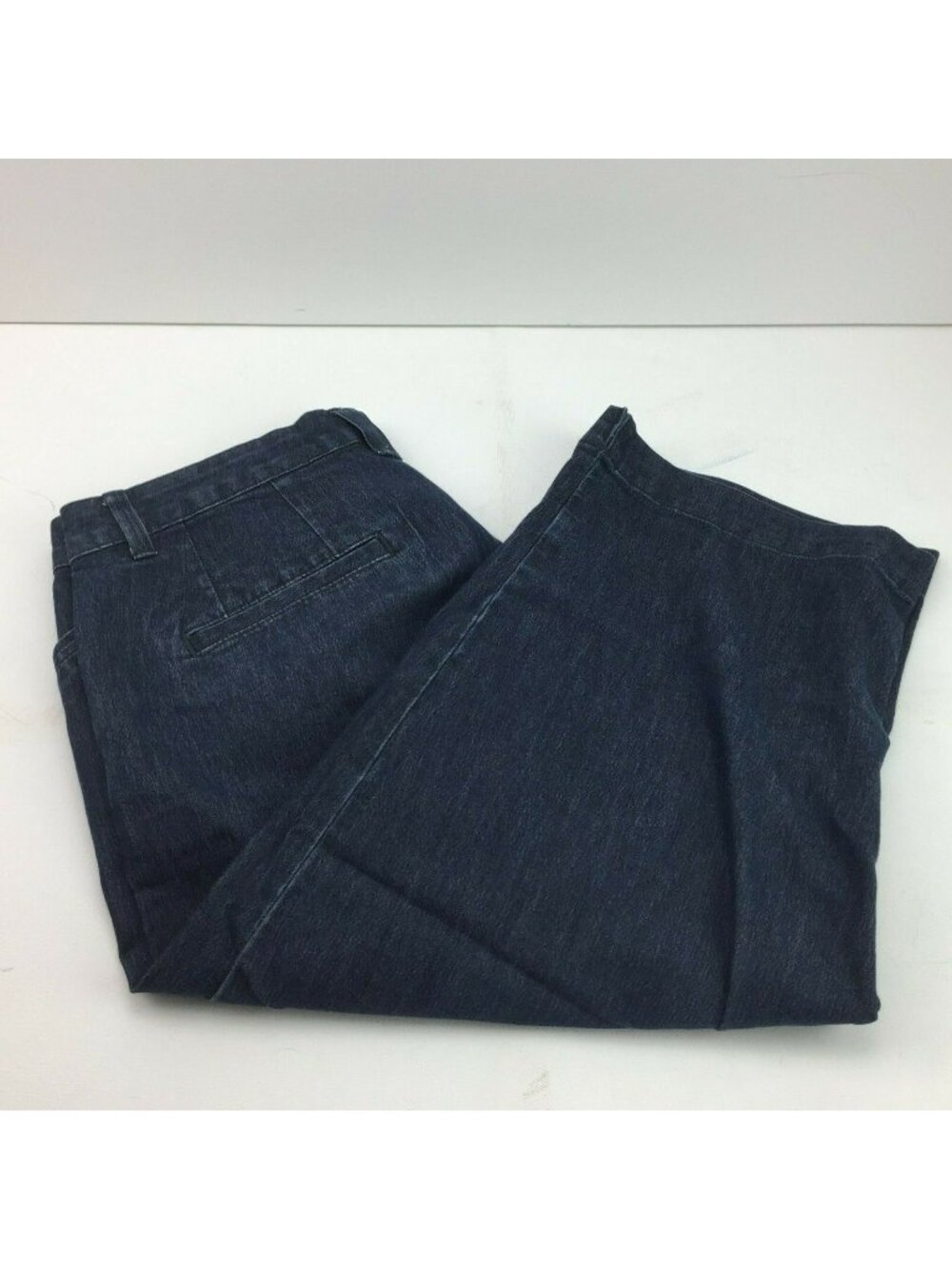 Lee's Womens Straight Leg Dark Indigo Capri Jeans Just Below The Waist 14 Medium
